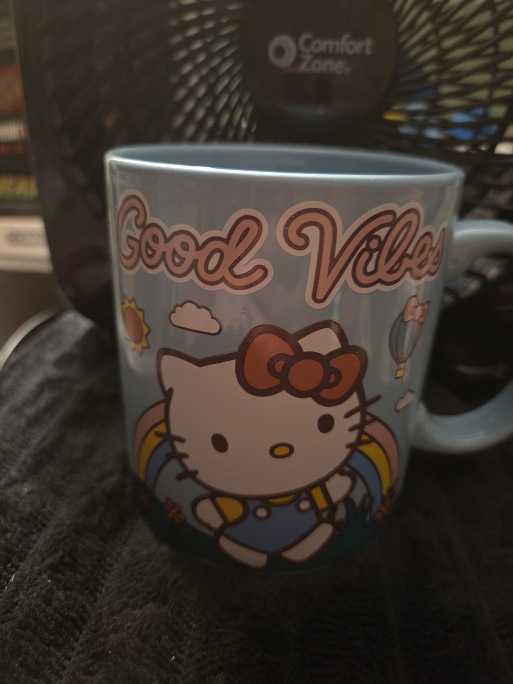 Comfort Zone Hello Kitty Good Vibes Light Blue Ceramic Mug